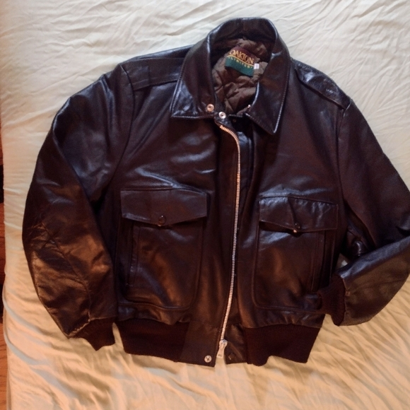 Vintage Oakton Leather Bomber Size 46 EUC - Picture 2 of 7